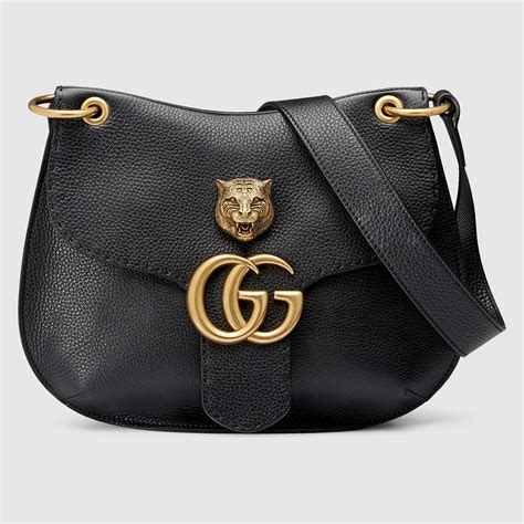 gucci logo leather|gucci leather shoulder handbags.